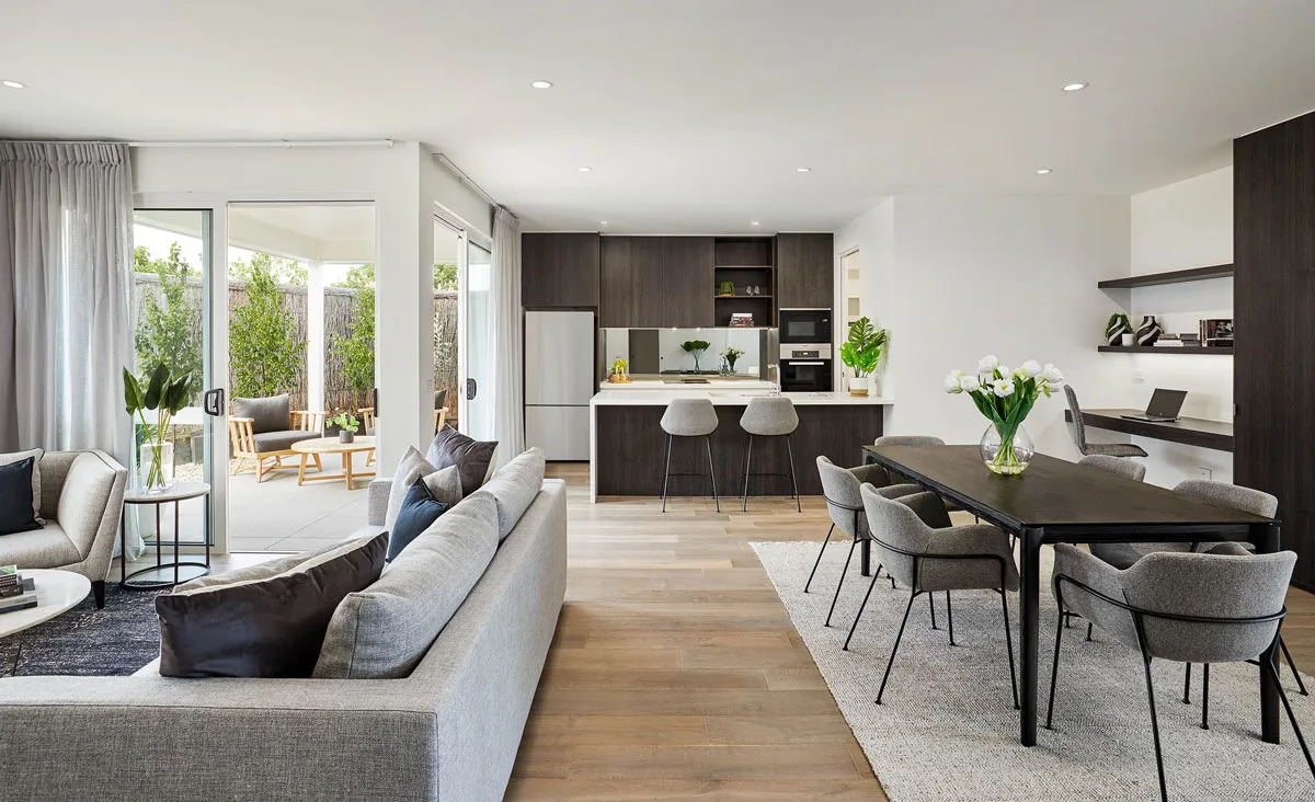 Modern villa interior with open plan living